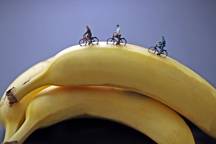 不知有没有哪位朋友试过在香蕉上面骑自行车，这个感觉爽不爽？