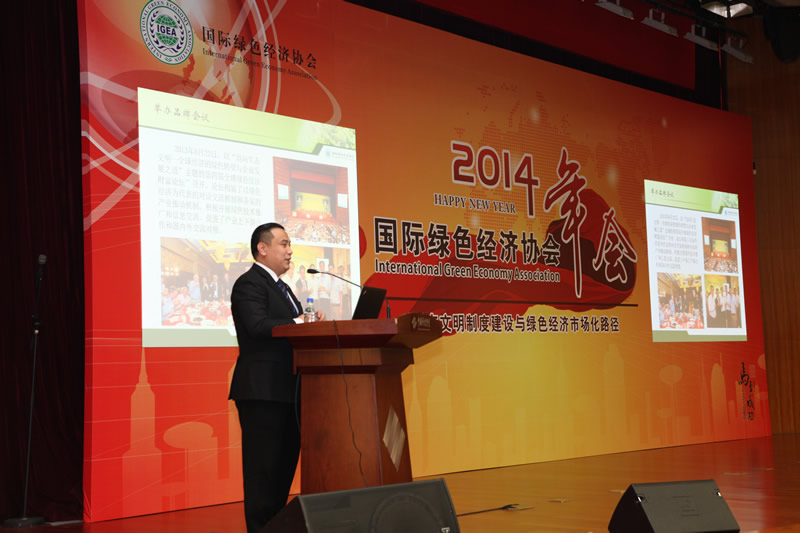 国际绿色经济协会执行会长兼秘书长邓继海作2013年工作总结，暨2014年整体工作报告